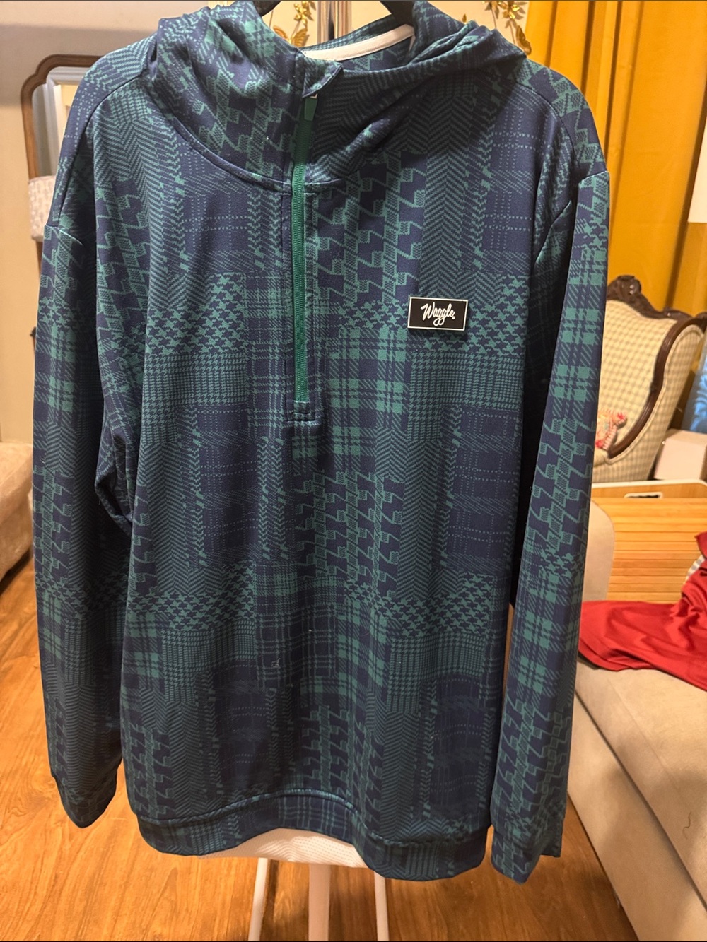 3XL Waggle Houndstooth Haze Golf Quarter Zip Hoodie